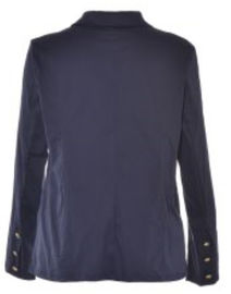 Nice Shape Navy Ladies Formal Blazers ,  Plus Size Formal Jackets With Buttons In Sleeve