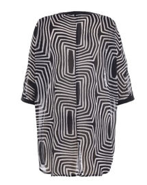 Breathable Round Neck Fashion Ladies Abstract Print Blouse For Summer Daily Wear