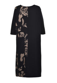 Maxi Long Ladies' Plus Size Dresses With Flower Print Pattern In Half Clothes