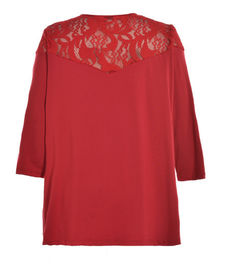 2020 New Lace Woven Fabric Ladies Round Neck Blouse In Plus Size