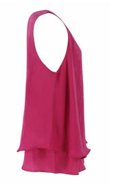 Pink Color Ladies Fashion Tops Ladies Casual Sleeveless Vest In Summer