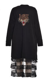 Long Style Print Fabric Ladies Plus Size Dresses Lapel Collar Formal Design