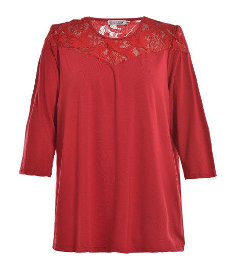 2020 New Lace Woven Fabric Ladies Round Neck Blouse In Plus Size